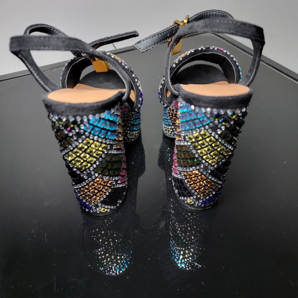 Kurt Geiger Brixton Women's Black Multi-Color Platform Heels Size 6 - Picture 10 of 12